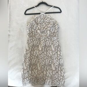 Lulus Elegant White Floral Lace Dress